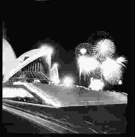 Fireworks at the official opening of Sydney Opera House