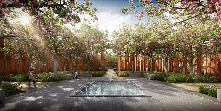 The Columbarium Garden in the proposed Acacia Remembrance Sanctuary designed by CHROFI and McGregor Coxall.