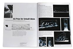  Opening spread from       Architecture Australia, March/April, 1998, showing the winning project, Incision, by Martine Merrylees of Deakin University. “It does enlighten your imagination. I haven’t got a clear picture and I prefer to leave it that way.” 