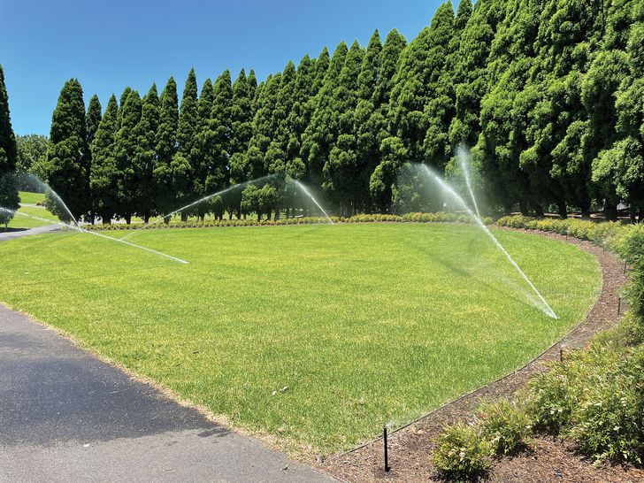 The irrigation system embedded in Bicentennial Park is the lifeline for plants.  Irrigation usually takes place at night to prevent interference with visitors.