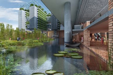 WOHA's design features a bio-retention pond that will remediate polluted water.