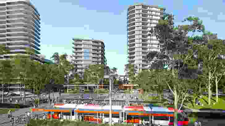 The lightrail stop in the proposed masterplan for Telopea led by Urbis.