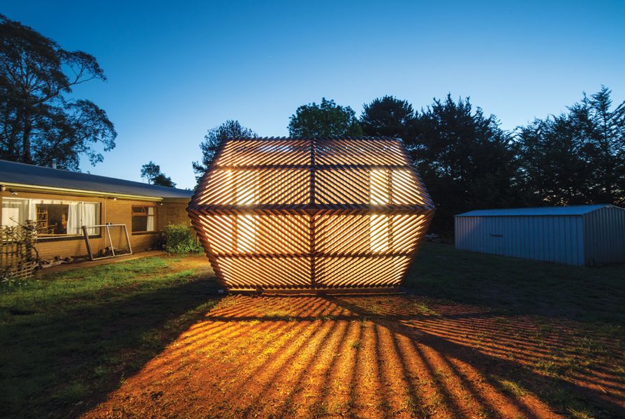 The small-scale gallery enlivens the back garden of a house in central Victoria.