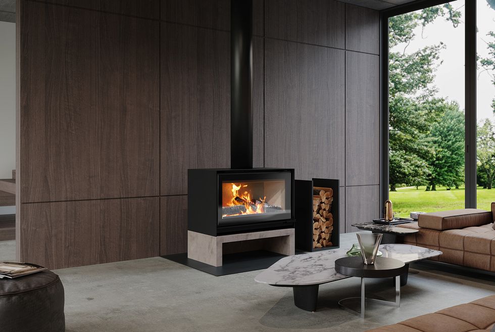 Direct Vent freestanding wood fireplaces by Escea | ArchitectureAu