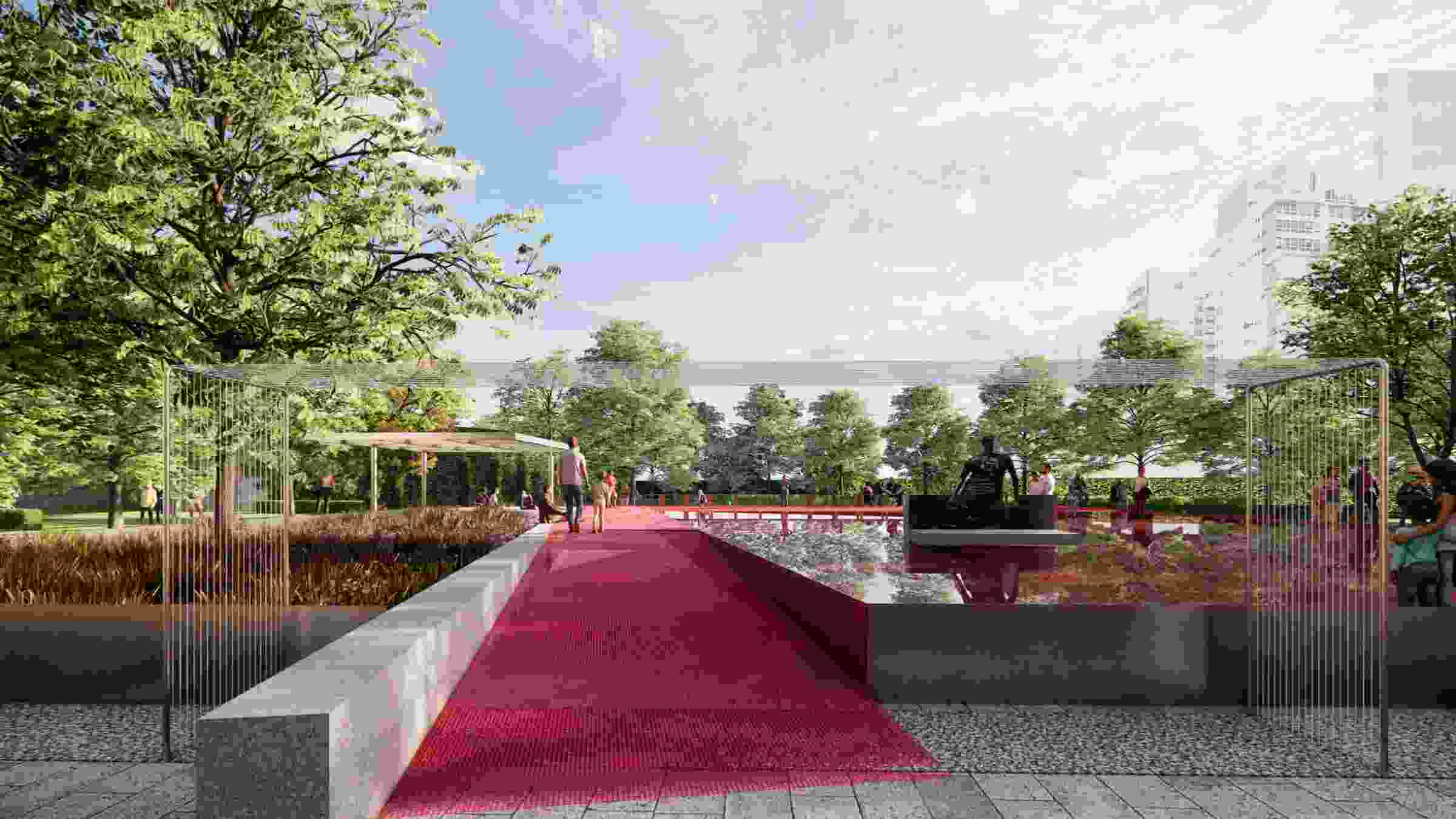 Ngv Project NGV's pink pond installation to open in November | ArchitectureAu
