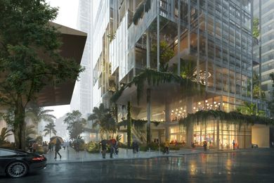 Proposed "Rainforest Tower" by Architectus and Henning Larsen.