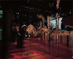 The objects on display at the museum float at eye level within cleverly hidden glass display cases. Image: Philippe Ruault