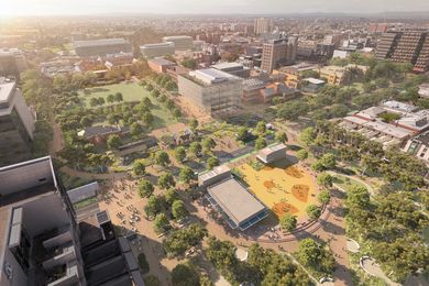 A future parkway at University of Melbourne's Parkville campus.