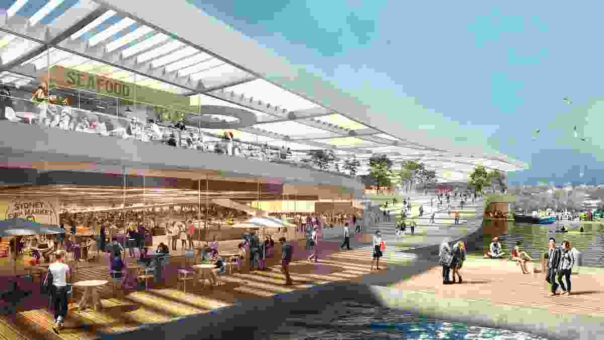 Indicative design of the new Sydney Fish Market by 3XN.