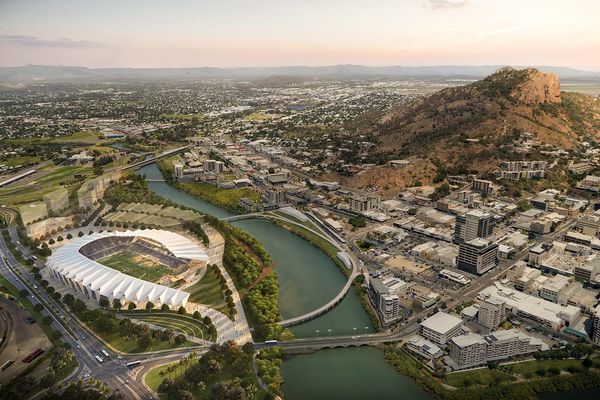 The winning design for North Queensland Stadium by Cox Architecture and 9Point9 Architects, to be built in Townsville. 