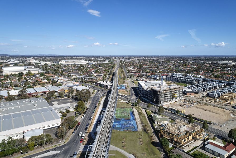 Caulfield to Dandenong Level Crossing Removal Project by Aspect Studios with Cox Architecture