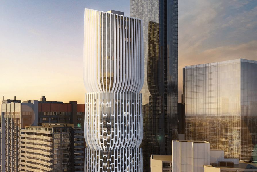Proposed tower at 582-606 Collins Street, Melbourne designed by Zaha Hadid Architects and Plus Architecture.