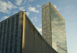 UN Secretariat building by Oscar Niemeyer, Le Corbusier, Wallace Harrison, and others.