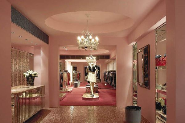 The Oxford Street store has been painted in the perfect Alannah Hill pink with matching Bisazza tiles.
