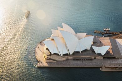 Sydney Opera House designed by Jørn Utzon, 1973.