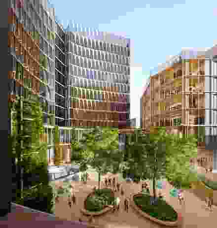 The proposed Carlton Connect precinct by Woods Bagot will include an "oculus" and a publicly accessible open space in the centre.