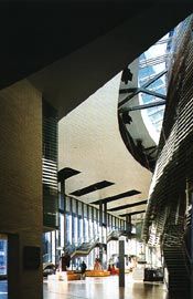 Looking across the foyer from the entry from the courtyard of the existing NIDA building.