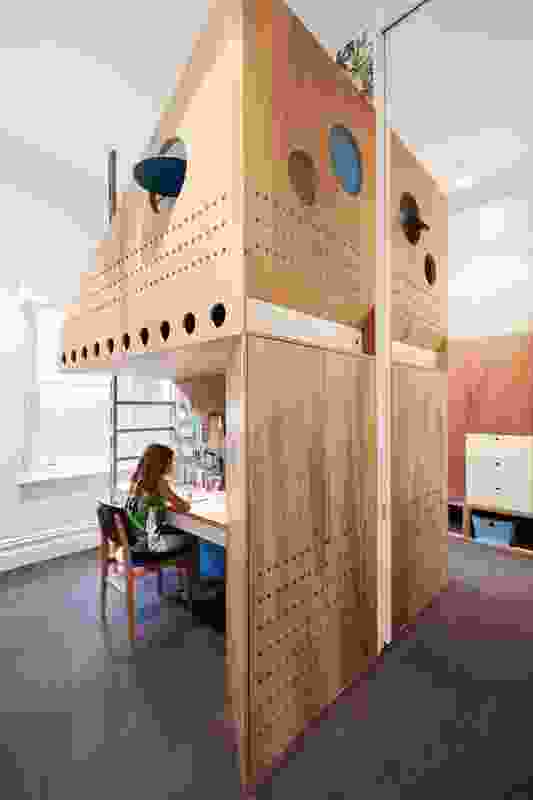 A central pod has been designed to allow twin girls some autonomy within the one bedroom.