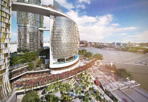 The proposed Queens Wharf Brisbane casino resort masterplanned by Jerde Partnership.