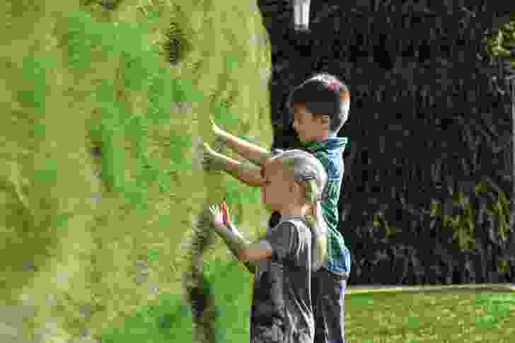 Children explore the planted terraces of the Lady Cilento Children’s Hospital in Brisbane. 