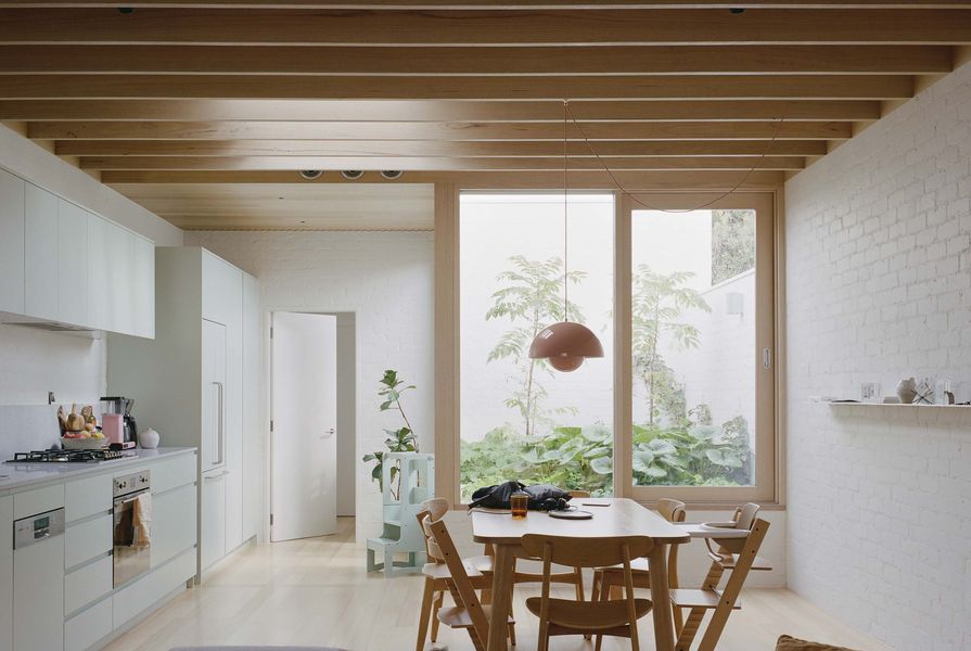 The courtyards bring light, outlook and cross-ventilation into domestic spaces.