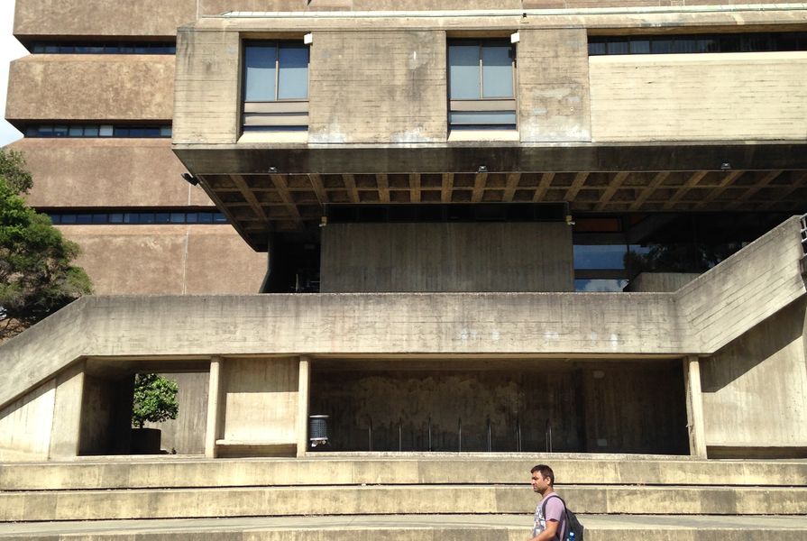 School of Molecular Bioscience (G08) at the University of Sydney, designed by Stafford Moor and Farrington in 1970–73.