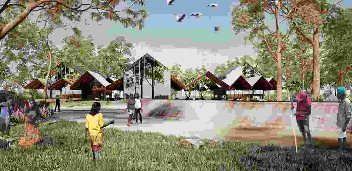 The proposed Bininj Resource Centre of the Jabiru masterplan by Common and Enlocus.