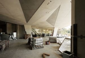 Advanced Engineering Building, University of Queensland under construction. Joint venture between Richard Kirk Architect and Hassell.
