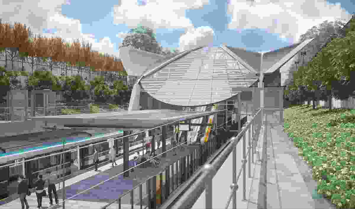 Sydney Metro Northwest's Bella Vista station, designed by Hassell.