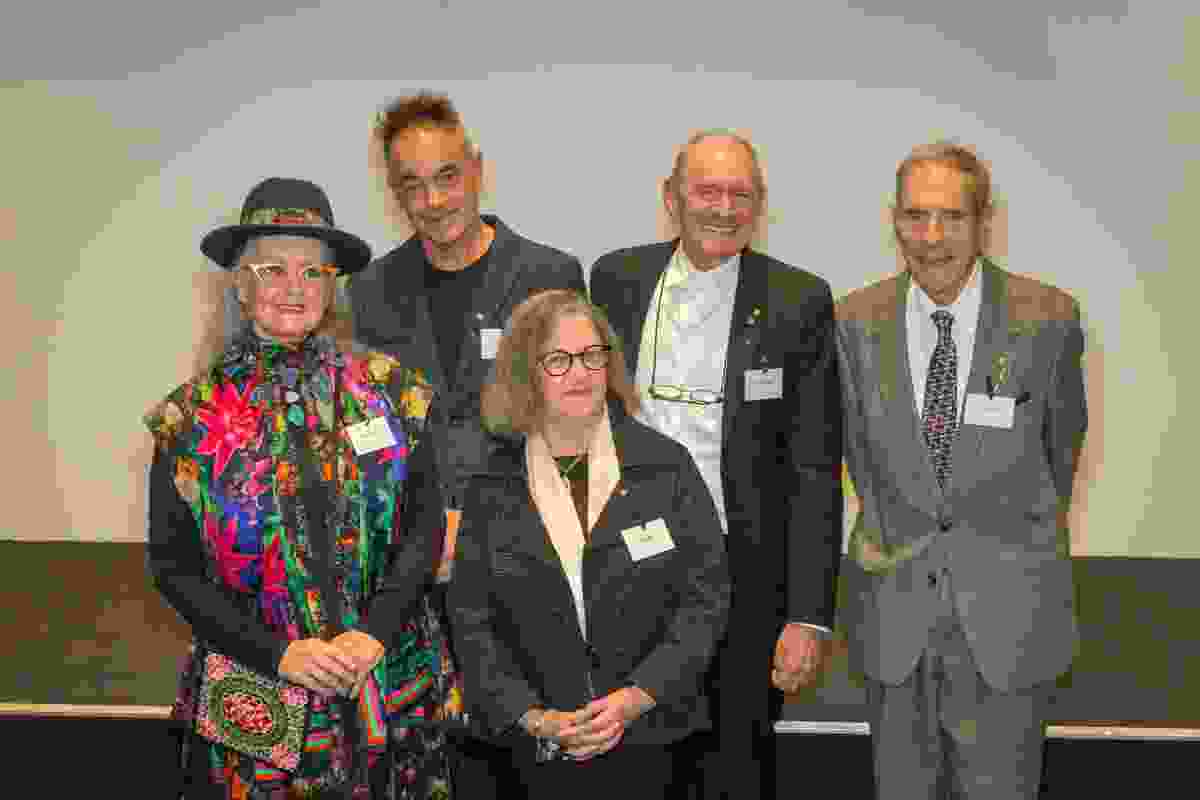 The inductees welcomed to the Hall of Fame at a gala event in Melbourne. From left: Linda Jackson, Chris Connell, Joy Hirst, John Gollings, and Gary Cleveland.