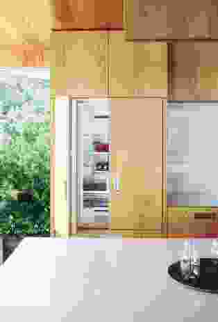 Integrated French door fridge by Fisher and Paykel.