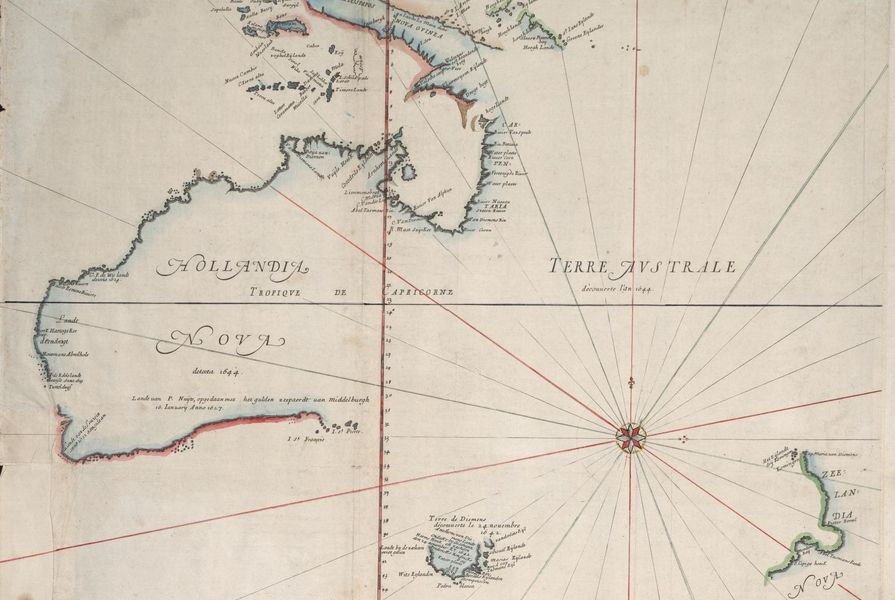 Thévenot after Blaeu, 1659, from Abel Tasman, 1642-4. According to Jillian Wallliss, OMA's Australian lecture echoed colonial framings of terra nullius.