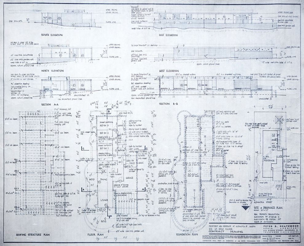 Original contract drawings from September 1963 by Peter Heathwood.