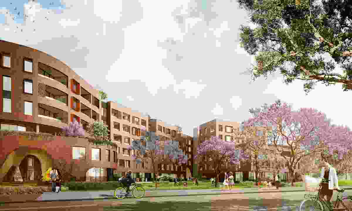The 153-apartment project, Huntley Green, features a row of existing jacaranda trees that will be retained.