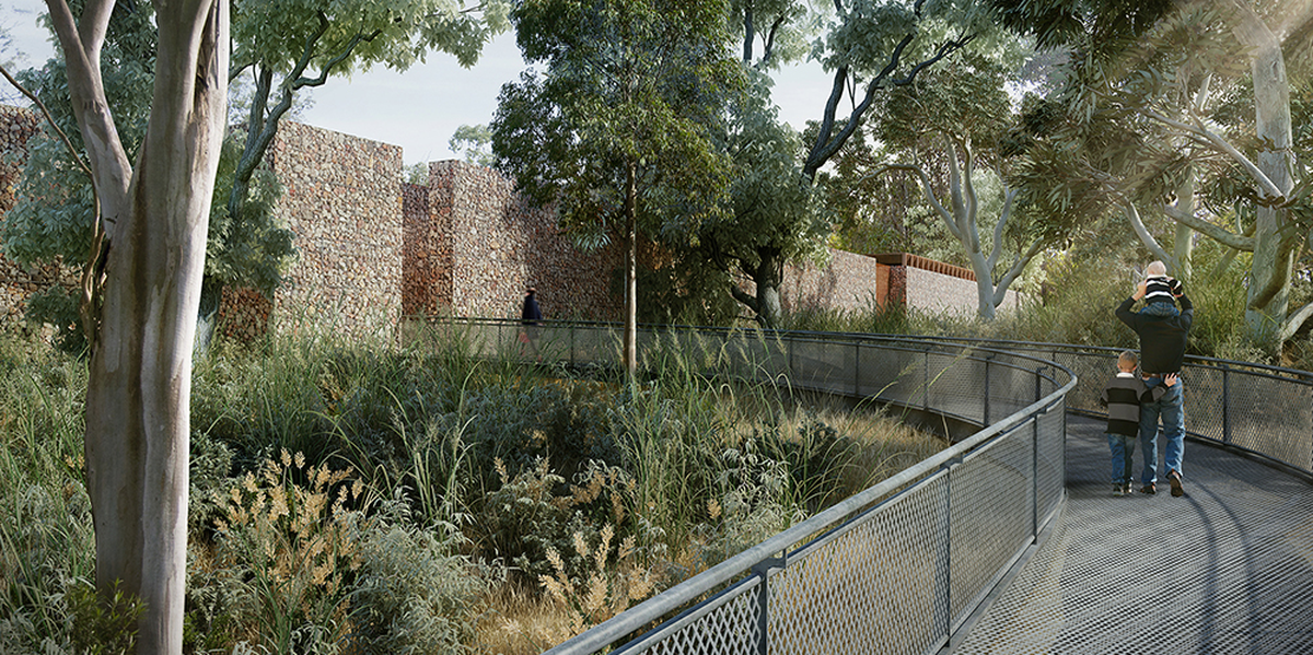 The proposed Acacia Remembrance Sanctuary designed by CHROFI and McGregor Coxall.