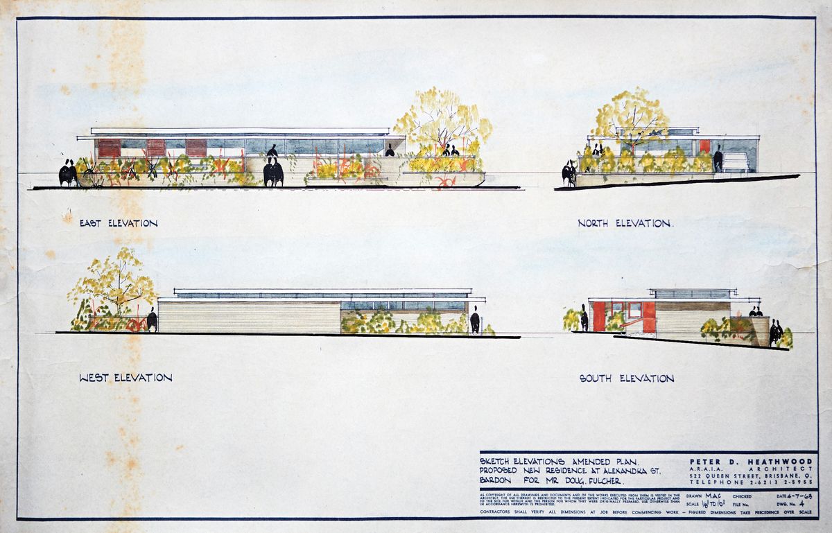 Original elevational drawings from July 1963 by Peter Heathwood.