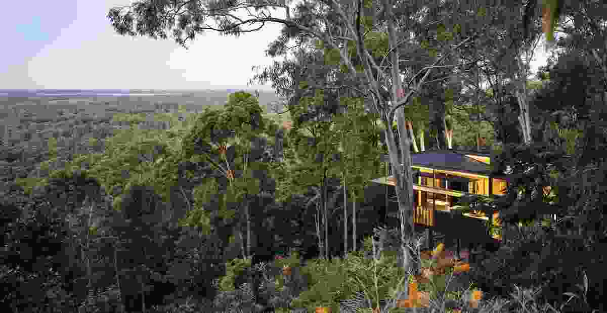The site is surrounded by native bushland that has been regenerated by Simone and David.