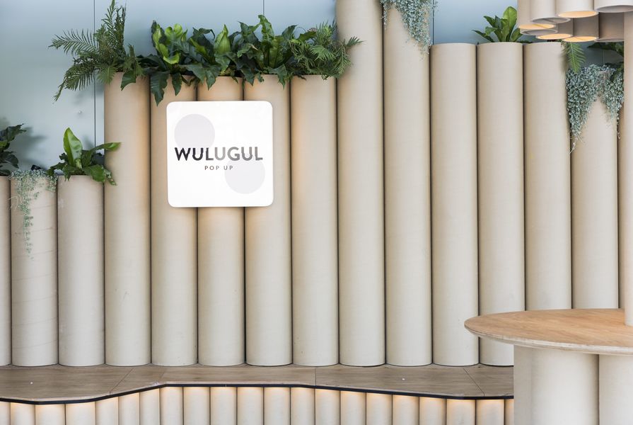 Big River's Blackbutt Armourpanel was used for the Wulugul Pop Up at the Barangaroo waterfront. It was used for seating, garden edges, stool tops, sign boards, table tops and TV enclosures.