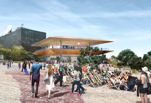 The proposed Apple Federations Square store by Foster and Partners.
