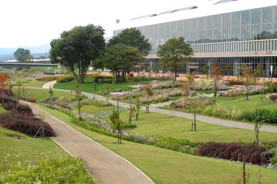 Asahikawa Kitasaito Garden by Takano Landscape Planning Co Ltd in Asahikawa, Japan, won an Outstanding Award in the Communities category in the 2017 IFLA Asia-Pac LA Awards.