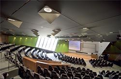 The 350-seat auditorium.