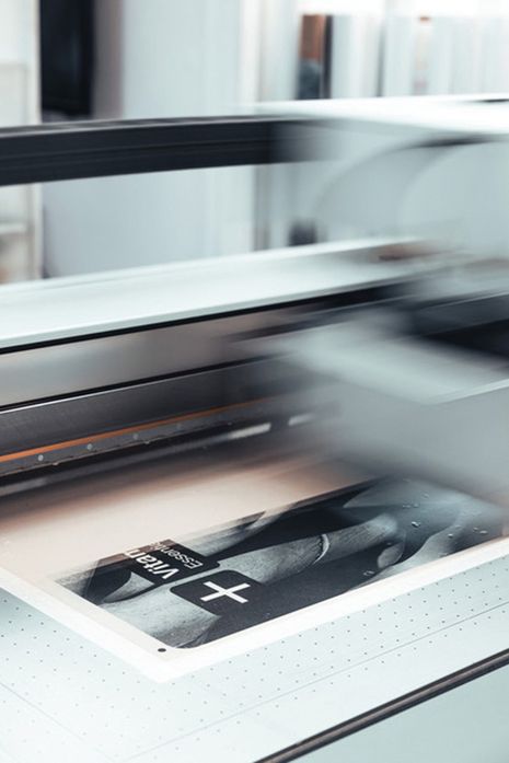 Early industry trial of OM Signage Film being printed at Boom Studios.