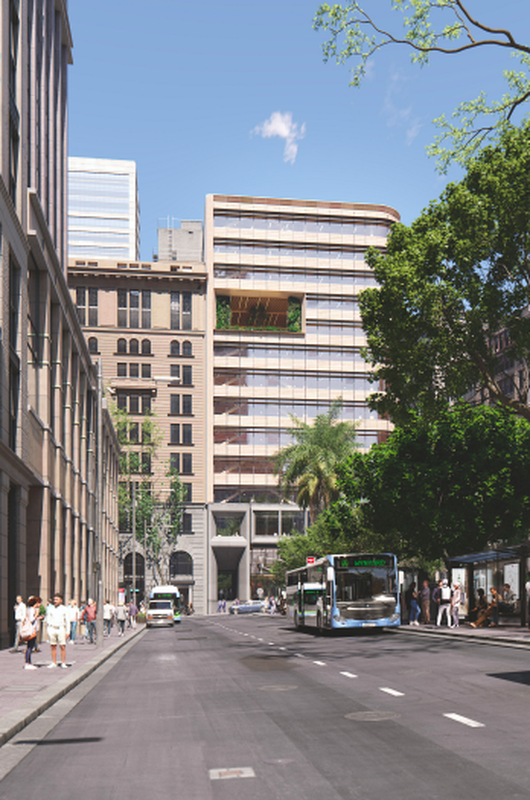 Proposed 13-storey tower at 4-6 York Street, Sydney, Carrington Street view.