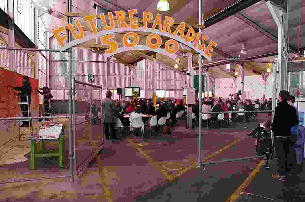 "Future Paradise 5000." The first 5000+ forum, Livable City, was held in Shed 3 at the old Clipsal site in Bowden.