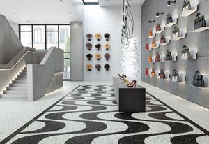 Arctic Mosaic (5094) and Granite Mosaic (5095) from the Expona Commercial range.