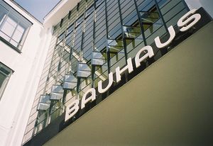 Herbert Bayer-design sign for the Bauhaus in Dessau.