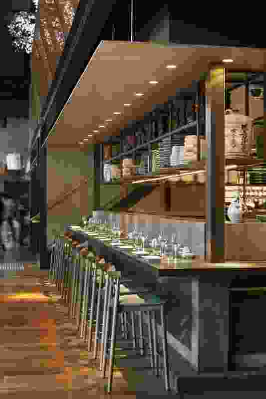 The bar uses European oak timber and South American granite.