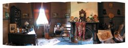 The ‘frozen’ interior of the office at Craigmoor
House, set up as a house museum.