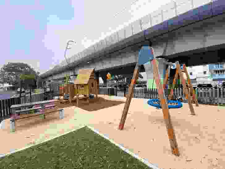 A nostalgic playground at Carnegie Station clashes with Aspect’s contemporary design for the Caulfield to Dandenong Level Crossing Removal Project.