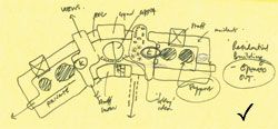  Concept sketches of stage 1 and 2, showing the paradigm shift from an institutionalized, medicalized “racetrack” to a more open, permeable patient-centred plan. 